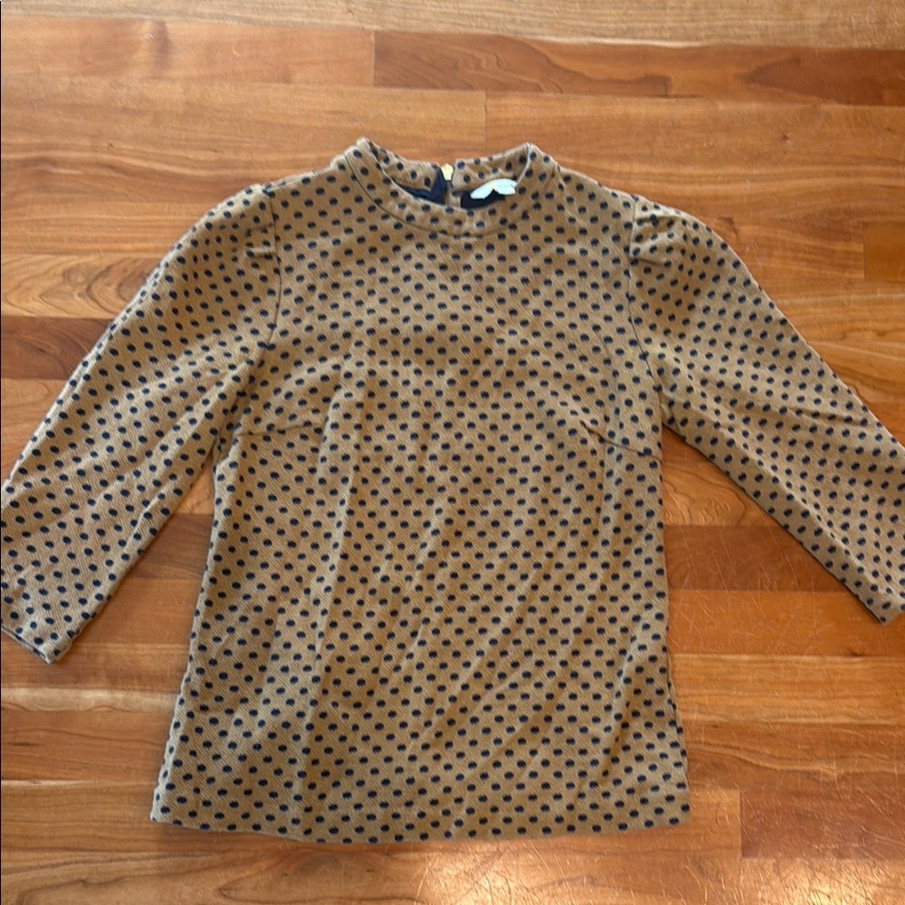 Boden Brown Polka Dot Long Sleeve Top